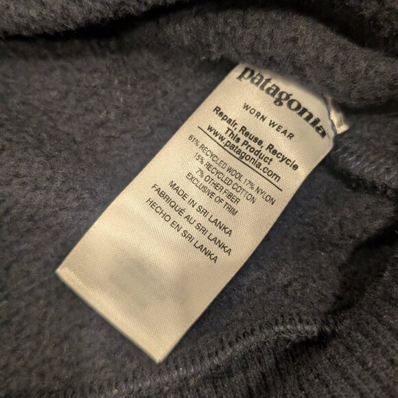 Patagonia Navy Blue Quarter Zip Woolie Fleece Pullover - Medium - Picture 4 of 6